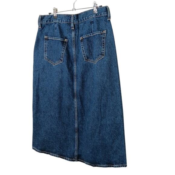 New Old Navy Denim Skirt Size 8 Button Front Midi Blue Jean High Waist - Picture 4 of 16